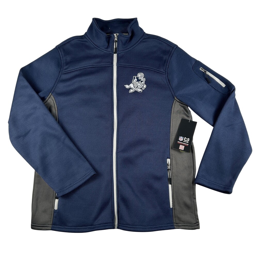 Dallas Cowboys Jacket Mens Large NFL Football Ultra Game Full Zip Retro Logo